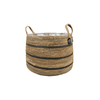 Panier Isla rayé Noir - D33xH23 - GREEN OASIS - SHOP