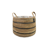 Panier Isla rayé Noir - D33xH23 Everspring